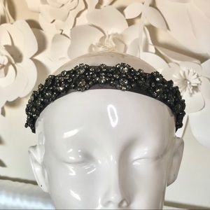 Jennifer Behr Swarovski Dark Grey crystal headband